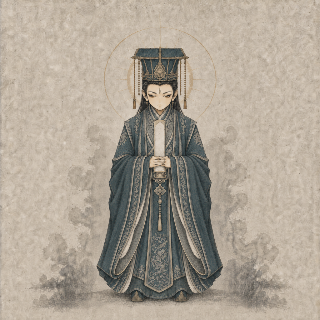 六部尚书令水墨Q版人物图