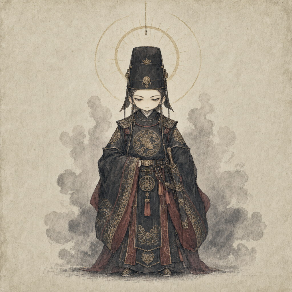 锦衣卫水墨Q版人物图