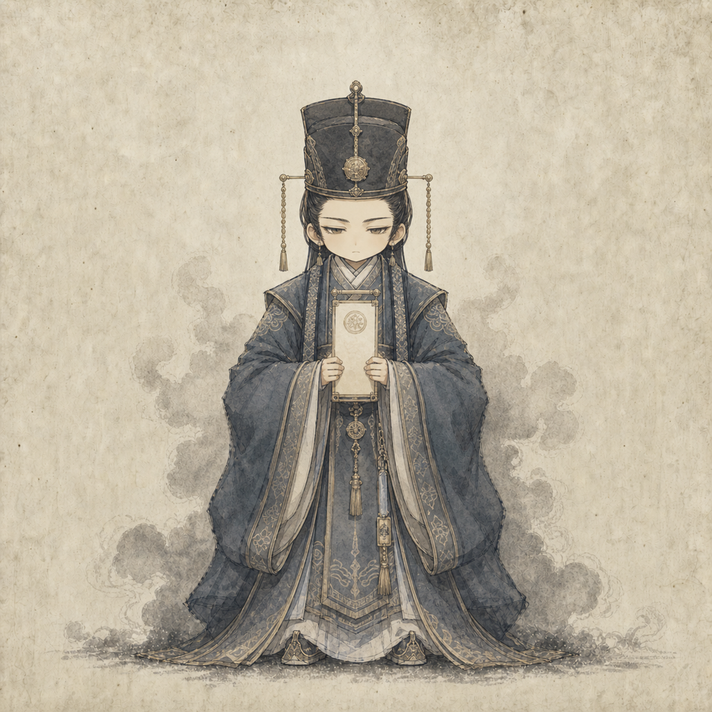 通政司水墨Q版人物图
