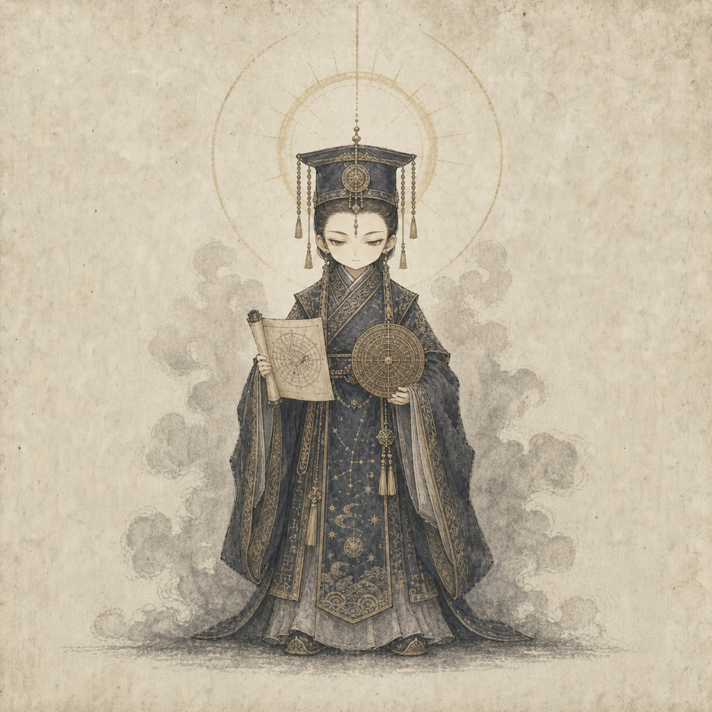 钦天监水墨Q版人物图